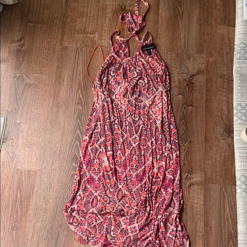 Cynthia Rowley Pink and Red Halter Sundress